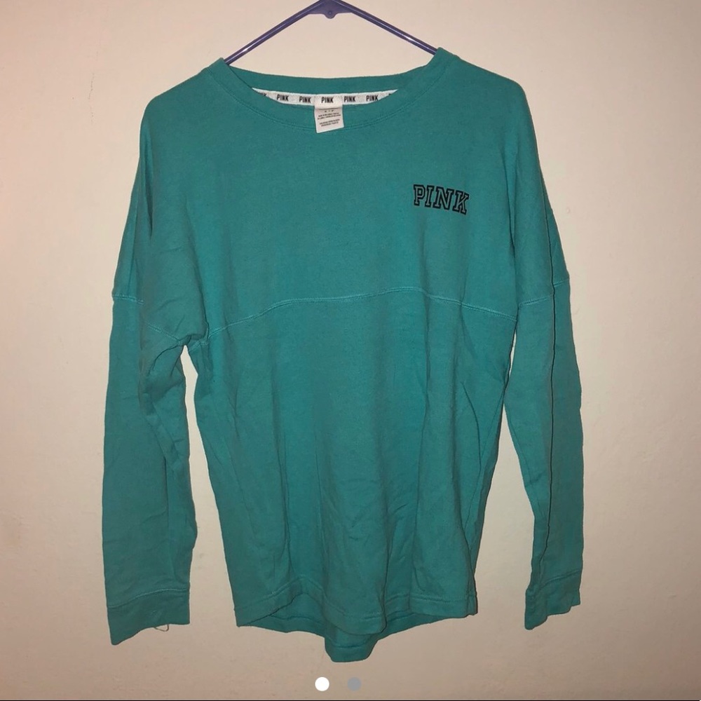 VS Pink turquoise crew neck